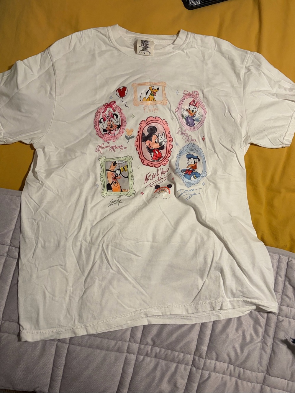 Disney White Graphic T-Shirt with Mickey & Friends